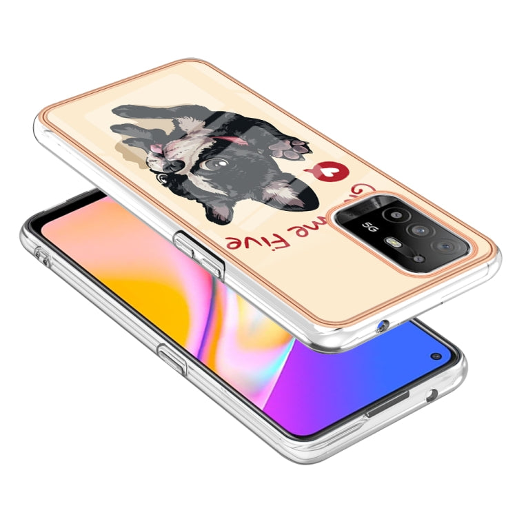 For OPPO A94 5G / A95 5G Electroplating Marble Dual-side IMD Phone Case(Lucky Dog) - free shipping - PMC TechLife - Order now!