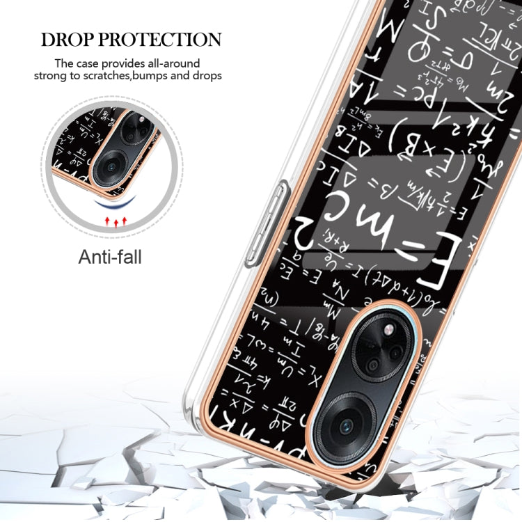 For OPPO A98 Electroplating Marble Dual-side IMD Phone Case(Equation) - OPPO Cases by PMC Jewellery | Online Shopping South Africa | PMC Jewellery | Buy Now Pay Later Mobicred