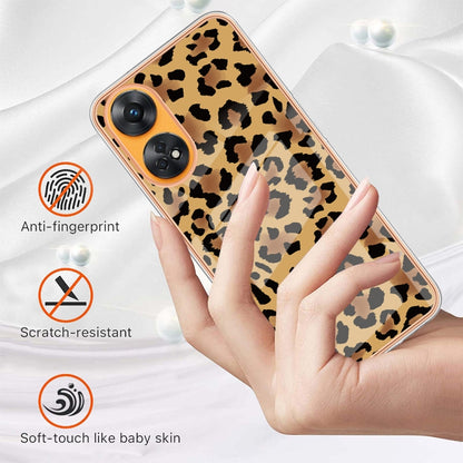 For OPPO Reno8 T 4G Electroplating Marble Dual-side IMD Phone Case(Leopard Print) - OPPO Cases by PMC Jewellery | Online Shopping South Africa | PMC Jewellery | Buy Now Pay Later Mobicred