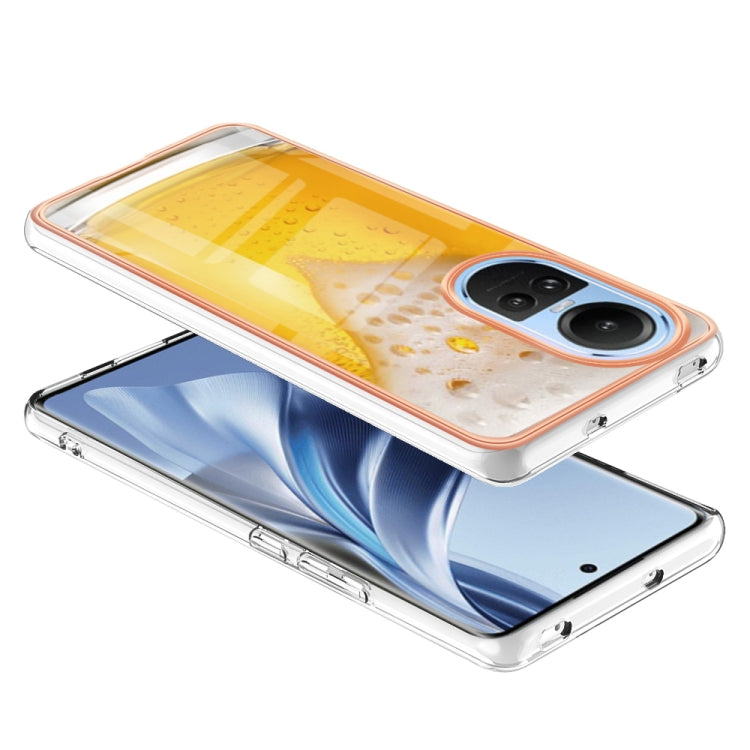 For OPPO Reno10 5G Global Electroplating Marble Dual-side IMD Phone Case(Draft Beer) - OPPO Cases by PMC TechLife | Online Shopping South Africa | PMC TechLife | Buy Now Pay Later Mobicred