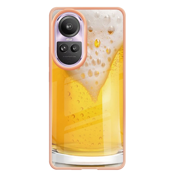 For OPPO Reno10 Pro 5G Global Electroplating Marble Dual-side IMD Phone Case(Draft Beer) - OPPO Cases by PMC TechLife | Online Shopping South Africa | PMC TechLife | Buy Now Pay Later Mobicred
