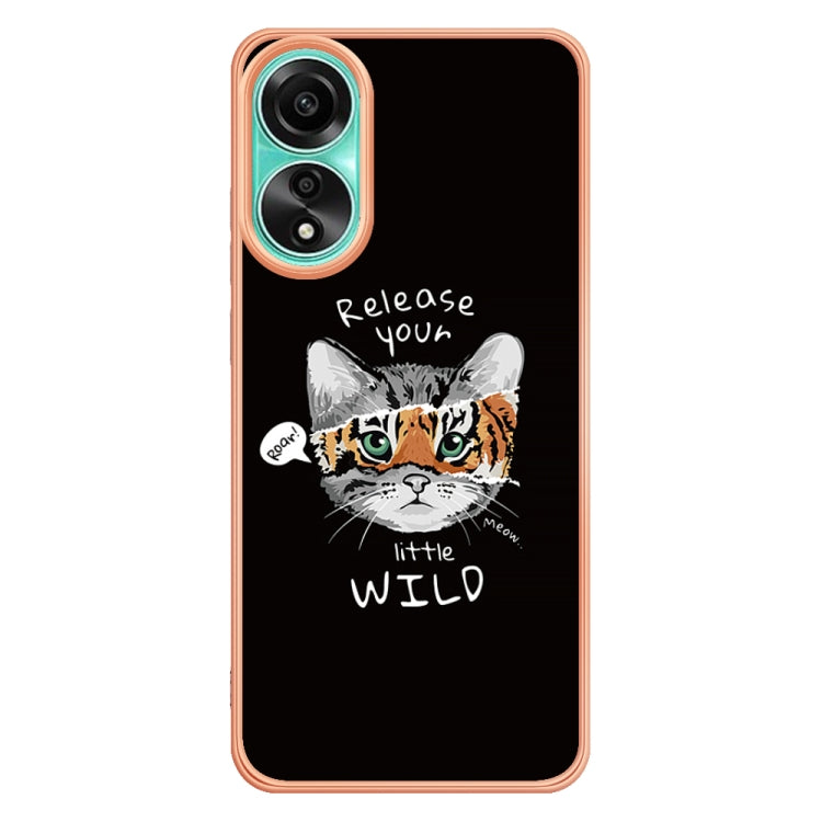 For OPPO A78 4G Electroplating Marble Dual-side IMD Phone Case(Natural Growth) - OPPO Cases by PMC TechLife | Online Shopping South Africa | PMC TechLife | Buy Now Pay Later Mobicred