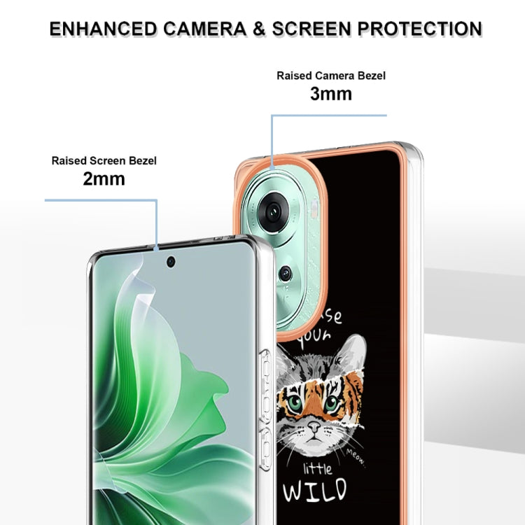 For OPPO Reno11 5G Global Electroplating Marble Dual-side IMD Phone Case(Natural Growth) - Reno11 Cases by PMC Jewellery | Online Shopping South Africa | PMC Jewellery | Buy Now Pay Later Mobicred