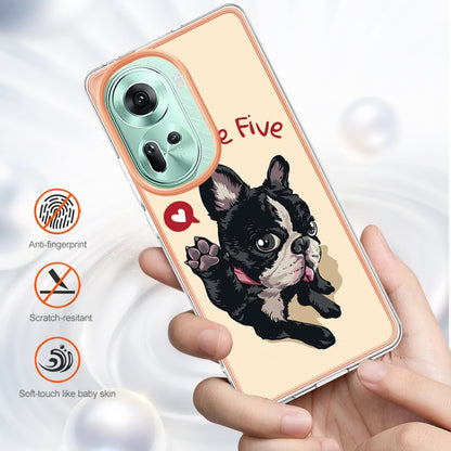 For OPPO Reno11 5G Global Electroplating Marble Dual-side IMD Phone Case(Lucky Dog) - Reno11 Cases by PMC Jewellery | Online Shopping South Africa | PMC Jewellery | Buy Now Pay Later Mobicred
