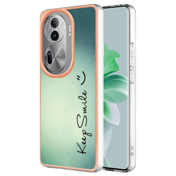 For OPPO Reno11 Pro 5G Global Electroplating Marble Dual-side IMD Phone Case(Smile) - Reno11 Pro Cases by PMC TechLife | Online Shopping South Africa | PMC TechLife | Buy Now Pay Later Mobicred