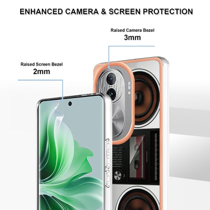 For OPPO Reno11 Pro 5G Global Electroplating Marble Dual-side IMD Phone Case(Retro Radio) - Reno11 Pro Cases by PMC Jewellery | Online Shopping South Africa | PMC Jewellery | Buy Now Pay Later Mobicred