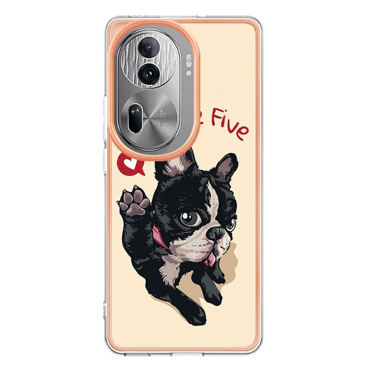 For OPPO Reno11 Pro 5G Global Electroplating Marble Dual-side IMD Phone Case(Lucky Dog) - Reno11 Pro Cases by PMC Jewellery | Online Shopping South Africa | PMC Jewellery | Buy Now Pay Later Mobicred