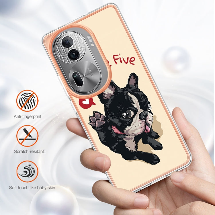 For OPPO Reno11 Pro 5G Global Electroplating Marble Dual-side IMD Phone Case(Lucky Dog) - Reno11 Pro Cases by PMC Jewellery | Online Shopping South Africa | PMC Jewellery | Buy Now Pay Later Mobicred