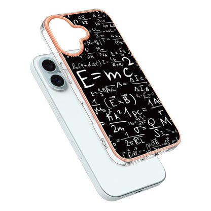 For iPhone 16 Electroplating Marble Dual-side IMD Phone Case(Equation) - iPhone 16 Cases by PMC Jewellery | Online Shopping South Africa | PMC Jewellery | Buy Now Pay Later Mobicred