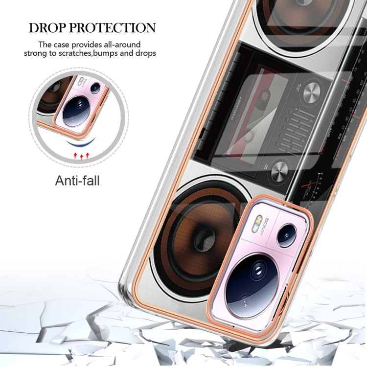 For Xiaomi 13 Lite 5G Electroplating Marble Dual-side IMD Phone Case(Retro Radio) - 13 Lite Cases by PMC TechLife | Online Shopping South Africa | PMC TechLife | Buy Now Pay Later Mobicred