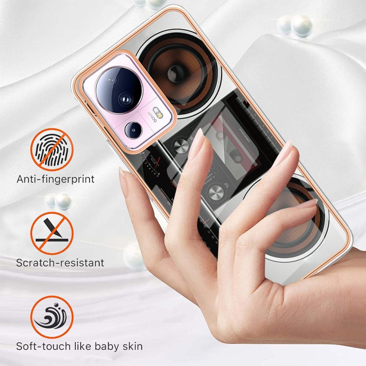 For Xiaomi 13 Lite 5G Electroplating Marble Dual-side IMD Phone Case(Retro Radio) - 13 Lite Cases by PMC TechLife | Online Shopping South Africa | PMC TechLife | Buy Now Pay Later Mobicred