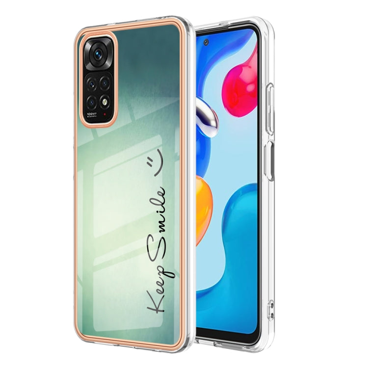 For Xiaomi Redmi Note 11s / Note 11 4G Electroplating Marble Dual-side IMD Phone Case(Smile) - Xiaomi Cases by PMC TechLife | Online Shopping South Africa | PMC TechLife | Buy Now Pay Later Mobicred