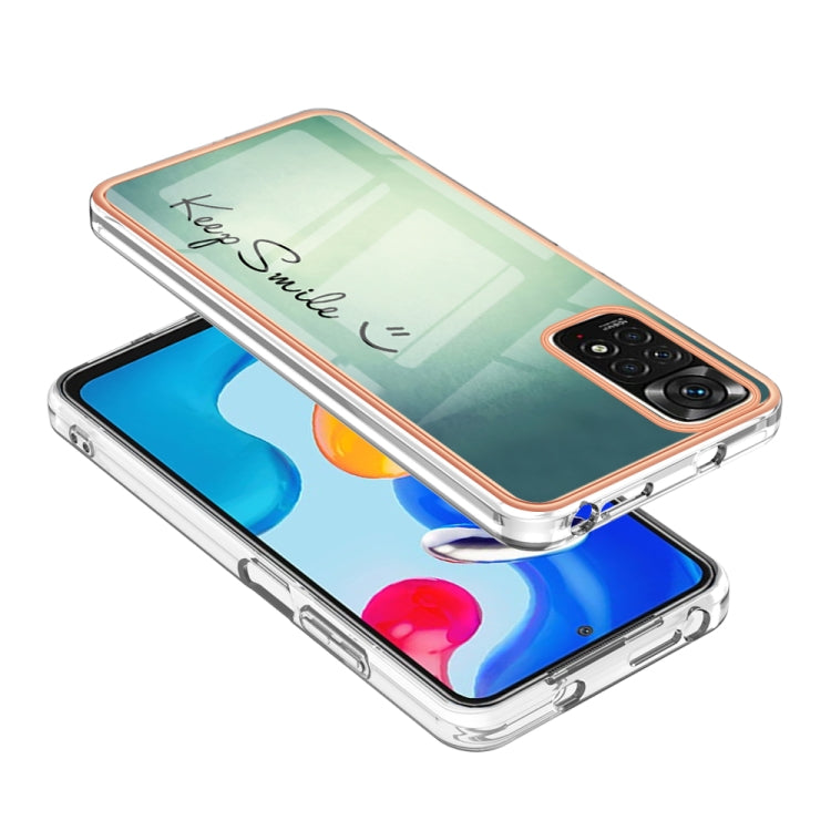 For Xiaomi Redmi Note 11s / Note 11 4G Electroplating Marble Dual-side IMD Phone Case(Smile) - Xiaomi Cases by PMC TechLife | Online Shopping South Africa | PMC TechLife | Buy Now Pay Later Mobicred