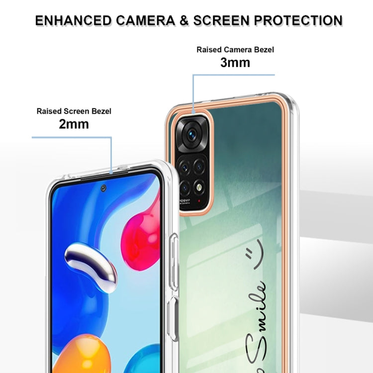 For Xiaomi Redmi Note 11s / Note 11 4G Electroplating Marble Dual-side IMD Phone Case(Smile) - Xiaomi Cases by PMC TechLife | Online Shopping South Africa | PMC TechLife | Buy Now Pay Later Mobicred