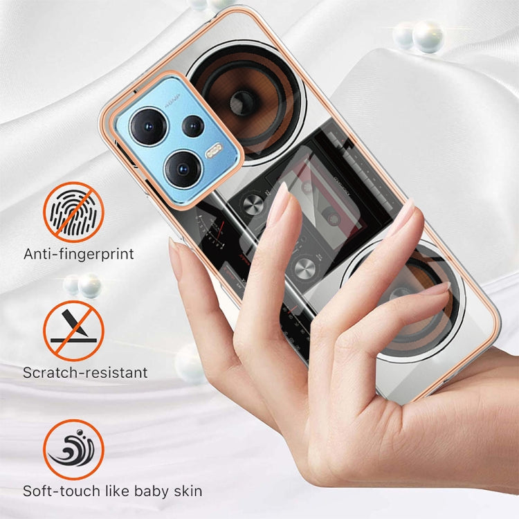 For Xiaomi Redmi Note 12 5G Global Electroplating Marble Dual-side IMD Phone Case(Retro Radio) - Xiaomi Cases by PMC TechLife | Online Shopping South Africa | PMC TechLife | Buy Now Pay Later Mobicred