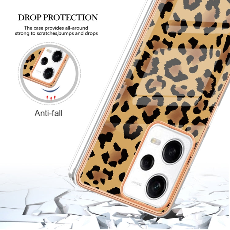 For Xiaomi Redmi Note 12 Pro 5G Global Electroplating Marble Dual-side IMD Phone Case(Leopard Print) - Xiaomi Cases by PMC TechLife | Online Shopping South Africa | PMC TechLife | Buy Now Pay Later Mobicred