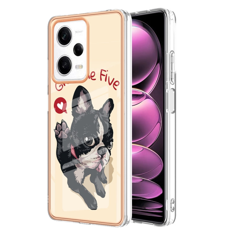 For Xiaomi Redmi Note 12 Pro 5G Global Electroplating Marble Dual-side IMD Phone Case(Lucky Dog) - Xiaomi Cases by PMC TechLife | Online Shopping South Africa | PMC TechLife | Buy Now Pay Later Mobicred