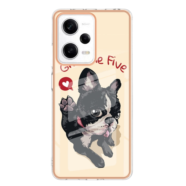 For Xiaomi Redmi Note 12 Pro 5G Global Electroplating Marble Dual-side IMD Phone Case(Lucky Dog) - Xiaomi Cases by PMC TechLife | Online Shopping South Africa | PMC TechLife | Buy Now Pay Later Mobicred
