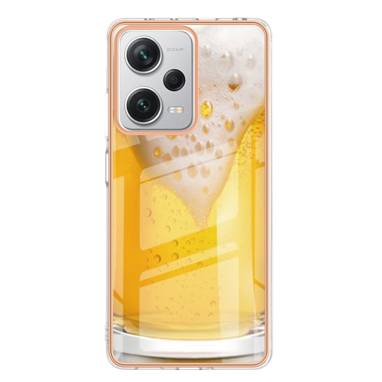 For Xiaomi Redmi Note 12 Pro+ Global Electroplating Marble Dual-side IMD Phone Case(Draft Beer) - Xiaomi Cases by PMC Jewellery | Online Shopping South Africa | PMC Jewellery | Buy Now Pay Later Mobicred