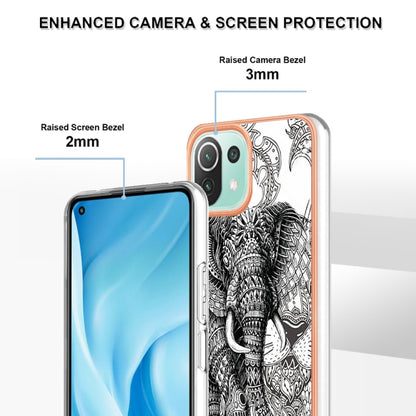 For Xiaomi 11 Lite Electroplating Marble Dual-side IMD Phone Case(Totem Elephant) - Xiaomi Cases by PMC Jewellery | Online Shopping South Africa | PMC Jewellery | Buy Now Pay Later Mobicred