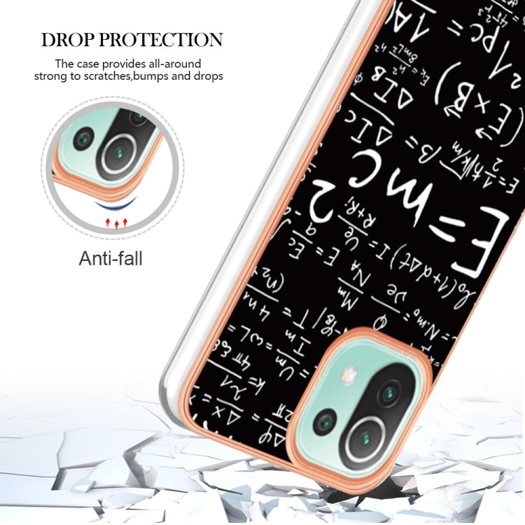 For Xiaomi 11 Lite Electroplating Marble Dual-side IMD Phone Case(Equation) - Xiaomi Cases by PMC Jewellery | Online Shopping South Africa | PMC Jewellery | Buy Now Pay Later Mobicred