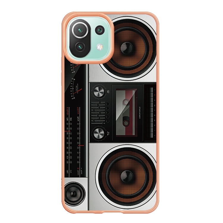 For Xiaomi 11 Lite Electroplating Marble Dual-side IMD Phone Case(Retro Radio) - Xiaomi Cases by PMC TechLife | Online Shopping South Africa | PMC TechLife | Buy Now Pay Later Mobicred