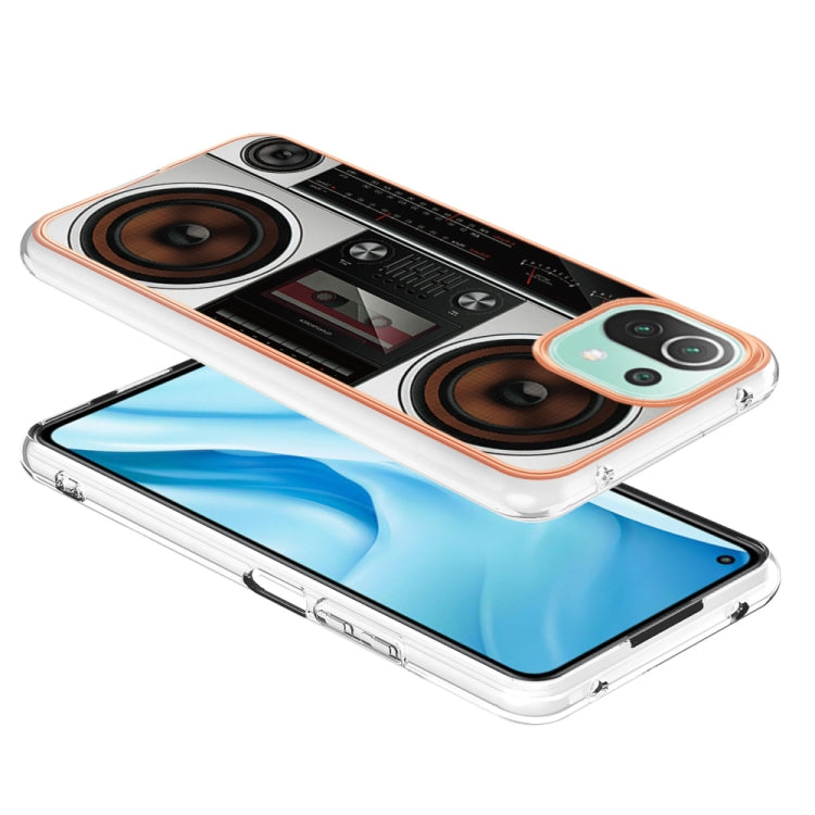 For Xiaomi 11 Lite Electroplating Marble Dual-side IMD Phone Case(Retro Radio) - Xiaomi Cases by PMC TechLife | Online Shopping South Africa | PMC TechLife | Buy Now Pay Later Mobicred