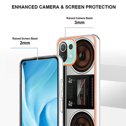 For Xiaomi 11 Lite Electroplating Marble Dual-side IMD Phone Case(Retro Radio) - Xiaomi Cases by PMC Jewellery | Online Shopping South Africa | PMC Jewellery | Buy Now Pay Later Mobicred