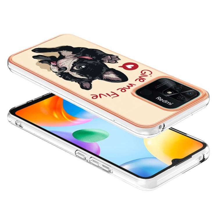 For Xiaomi Redmi 10C Electroplating Marble Dual-side IMD Phone Case(Lucky Dog) - Xiaomi Cases by PMC Jewellery | Online Shopping South Africa | PMC Jewellery | Buy Now Pay Later Mobicred