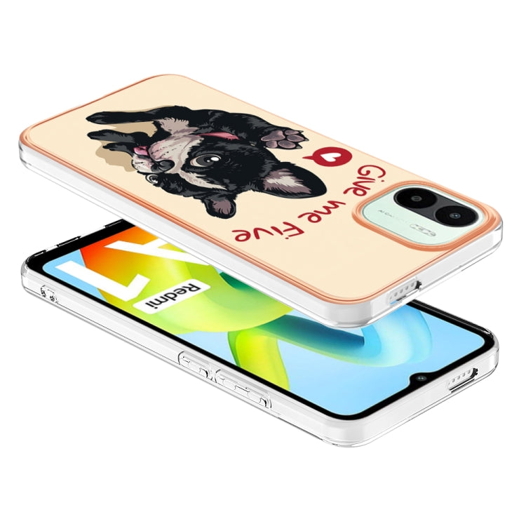 For Xiaomi Redmi A1 Electroplating Marble Dual-side IMD Phone Case(Lucky Dog) - Xiaomi Cases by PMC TechLife | Online Shopping South Africa | PMC TechLife | Buy Now Pay Later Mobicred