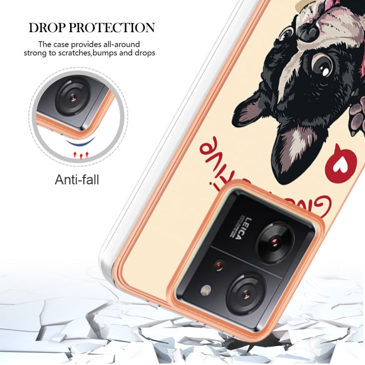 For Xiaomi 13T/13T Pro Electroplating Marble Dual-side IMD Phone Case(Lucky Dog) - Xiaomi Cases by PMC TechLife | Online Shopping South Africa | PMC TechLife | Buy Now Pay Later Mobicred