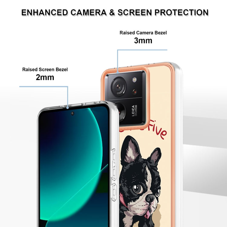 For Xiaomi 13T/13T Pro Electroplating Marble Dual-side IMD Phone Case(Lucky Dog) - Xiaomi Cases by PMC TechLife | Online Shopping South Africa | PMC TechLife | Buy Now Pay Later Mobicred