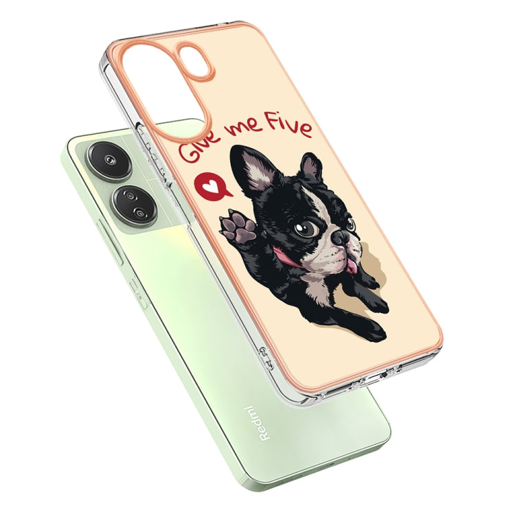 For Xiaomi Redmi 13C 4G Electroplating Marble Dual-side IMD Phone Case(Lucky Dog) - 13C Cases by PMC Jewellery | Online Shopping South Africa | PMC Jewellery | Buy Now Pay Later Mobicred