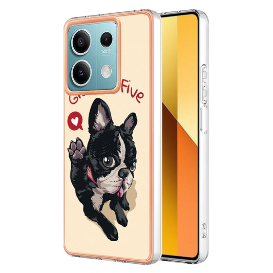 For Xiaomi Redmi Note 13 5G Electroplating Marble Dual-side IMD Phone Case(Lucky Dog) - Note 13 Cases by PMC Jewellery | Online Shopping South Africa | PMC Jewellery | Buy Now Pay Later Mobicred