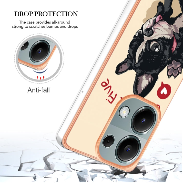 For Xiaomi Redmi Note 13 Pro 4G/Poco M6 Pro 4G Electroplating Marble Dual-side IMD Phone Case(Lucky Dog) - Note 13 Pro Cases by PMC TechLife | Online Shopping South Africa | PMC TechLife | Buy Now Pay Later Mobicred