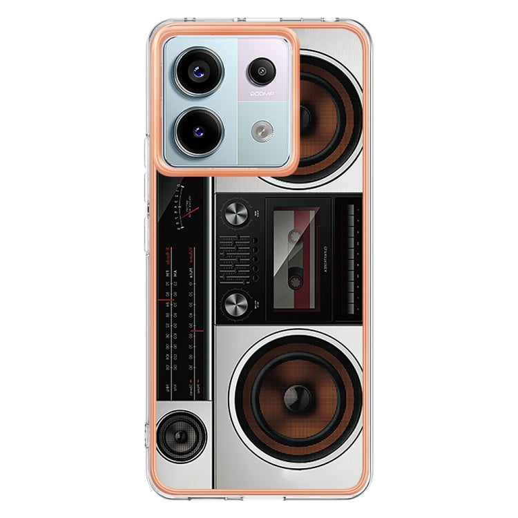 For Xiaomi Redmi Note 13 Pro 5G Global Electroplating Marble Dual-side IMD Phone Case(Retro Radio) - Note 13 Pro Cases by PMC TechLife | Online Shopping South Africa | PMC TechLife | Buy Now Pay Later Mobicred
