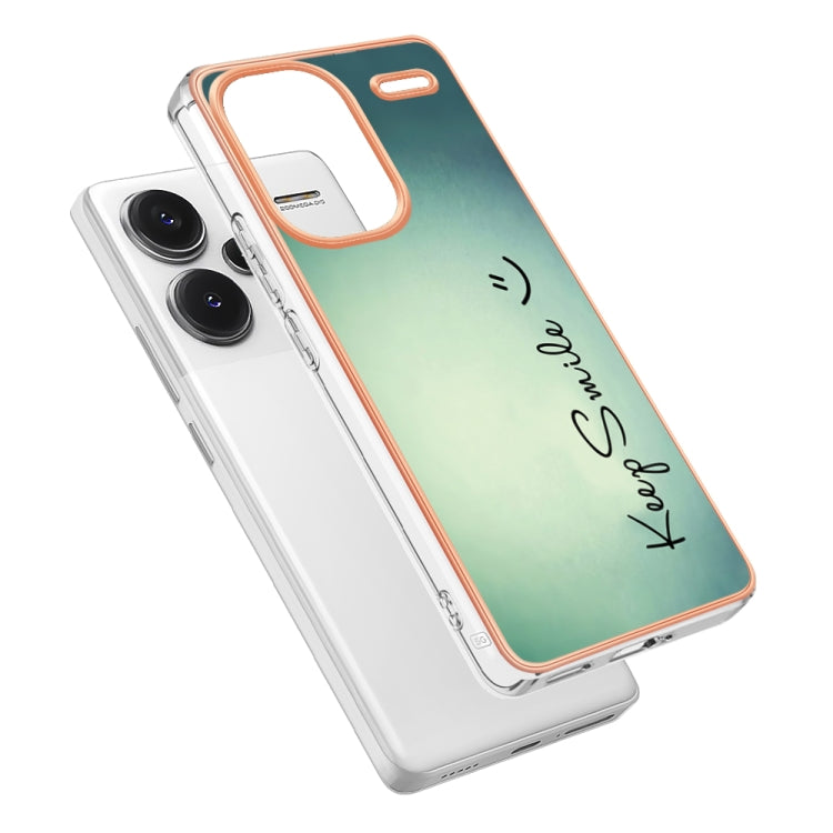 For Xiaomi Redmi Note 13 Pro+ 5G Electroplating Marble Dual-side IMD Phone Case(Smile) - Note 13 Pro+ Cases by PMC Jewellery | Online Shopping South Africa | PMC Jewellery | Buy Now Pay Later Mobicred