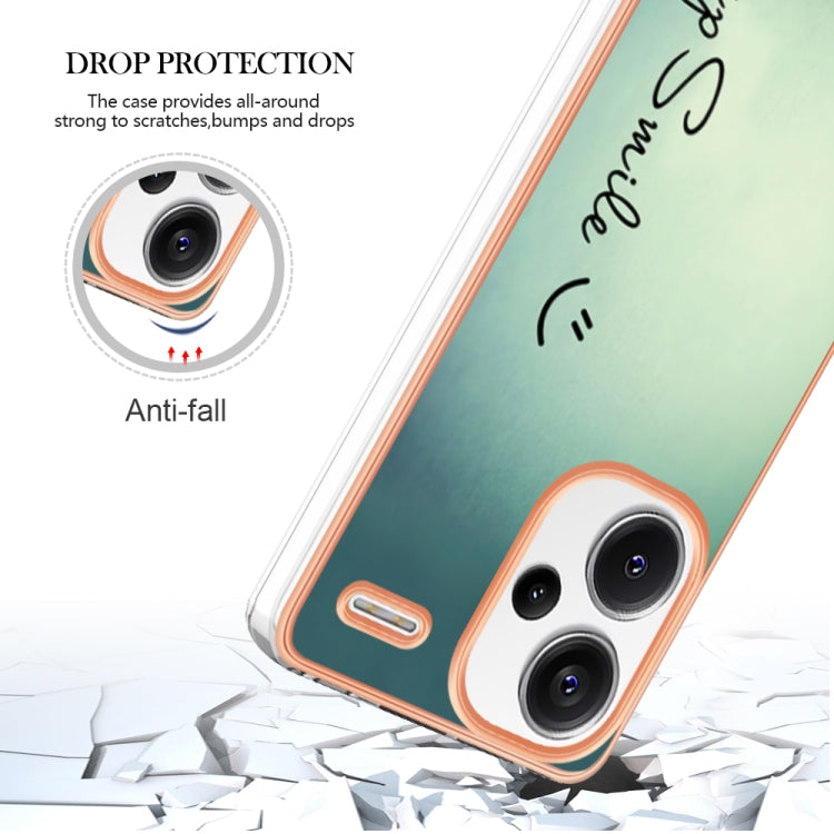 For Xiaomi Redmi Note 13 Pro+ 5G Electroplating Marble Dual-side IMD Phone Case(Smile) - Note 13 Pro+ Cases by PMC Jewellery | Online Shopping South Africa | PMC Jewellery | Buy Now Pay Later Mobicred