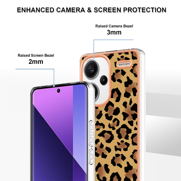 For Xiaomi Redmi Note 13 Pro+ 5G Electroplating Marble Dual-side IMD Phone Case(Leopard Print) - Note 13 Pro+ Cases by PMC TechLife | Online Shopping South Africa | PMC TechLife | Buy Now Pay Later Mobicred