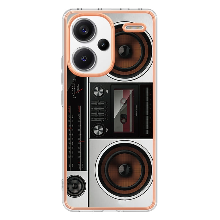 For Xiaomi Redmi Note 13 Pro+ 5G Electroplating Marble Dual-side IMD Phone Case(Retro Radio) - Note 13 Pro+ Cases by PMC TechLife | Online Shopping South Africa | PMC TechLife | Buy Now Pay Later Mobicred