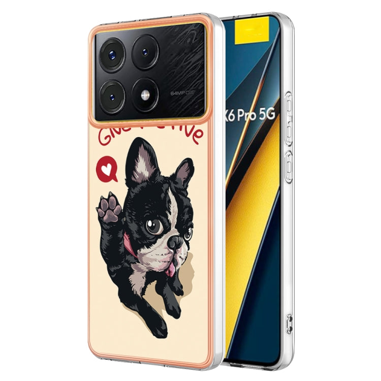 For Xiaomi Poco X6 Pro / Redmi K70E Electroplating Marble Dual-side IMD Phone Case(Lucky Dog) - K70E Cases by PMC Jewellery | Online Shopping South Africa | PMC Jewellery | Buy Now Pay Later Mobicred