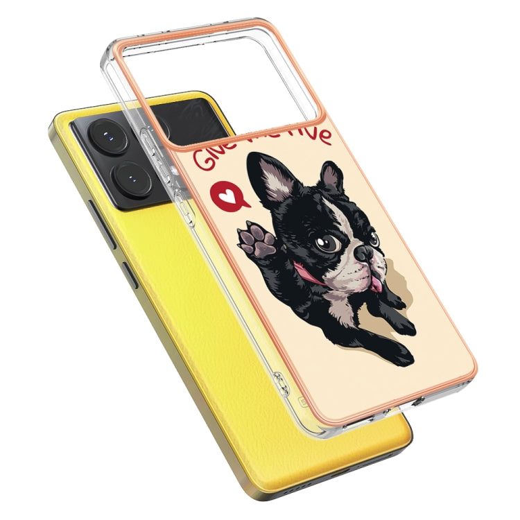 For Xiaomi Poco X6 Pro / Redmi K70E Electroplating Marble Dual-side IMD Phone Case(Lucky Dog) - K70E Cases by PMC TechLife | Online Shopping South Africa | PMC TechLife | Buy Now Pay Later Mobicred