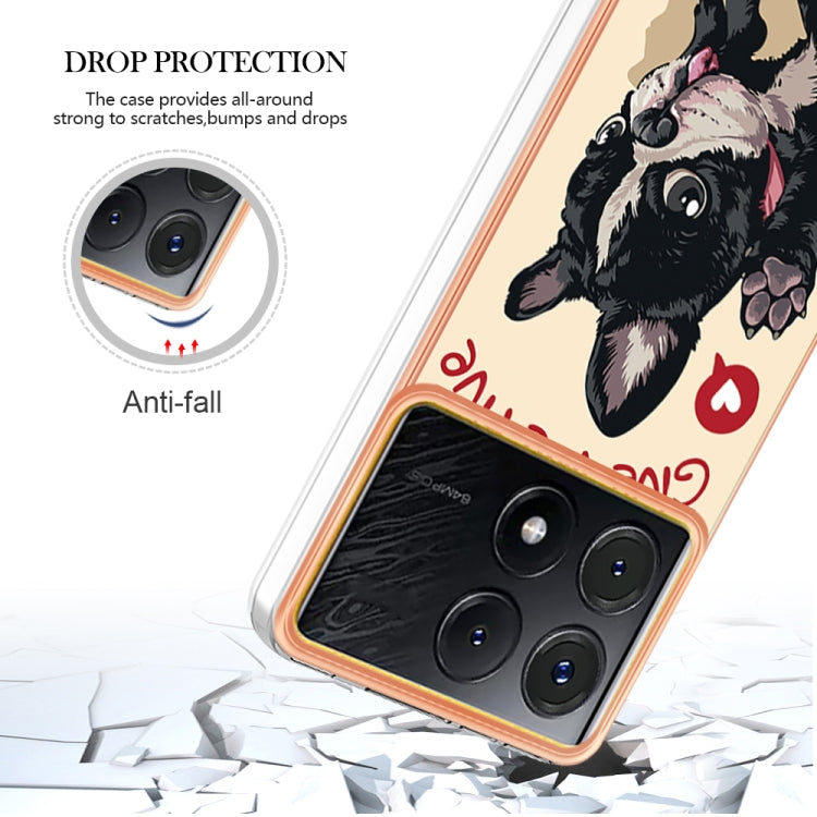 For Xiaomi Poco X6 Pro / Redmi K70E Electroplating Marble Dual-side IMD Phone Case(Lucky Dog) - K70E Cases by PMC TechLife | Online Shopping South Africa | PMC TechLife | Buy Now Pay Later Mobicred