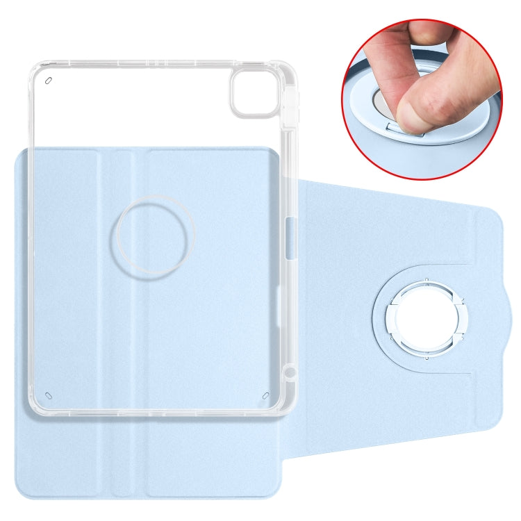 For iPad Air 11 2025 / 2024 Clear Acrylic 360 Rotation Detachable Leather Tablet Case(Ice Blue) - iPad Air 11 2025 / 2024 Cases by PMC TechLife | Online Shopping South Africa | PMC TechLife | Buy Now Pay Later Mobicred