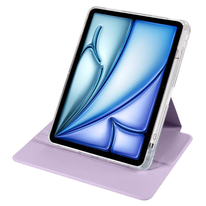 For iPad Air 11 2024 Clear Acrylic 360 Rotation Detachable Leather Tablet Case(Light Purple) - iPad Air 11 2024 Cases by PMC Jewellery | Online Shopping South Africa | PMC Jewellery | Buy Now Pay Later Mobicred