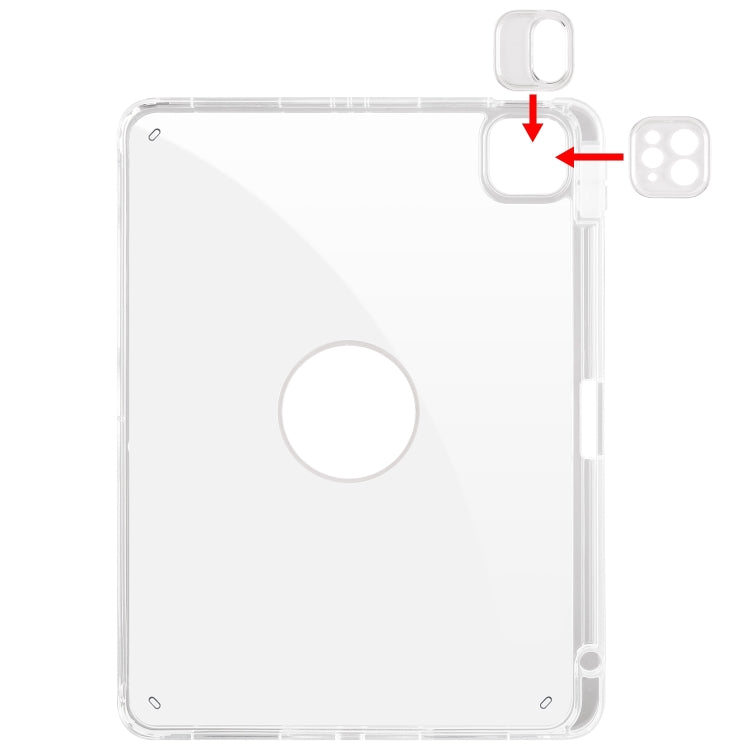 For iPad Pro 13 2024 Clear Acrylic 360 Rotation Detachable Leather Tablet Case(Pink) - iPad Pro 13 2024 Cases by PMC TechLife | Online Shopping South Africa | PMC TechLife | Buy Now Pay Later Mobicred