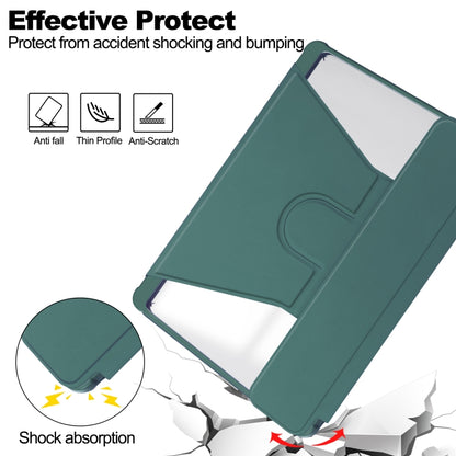 For Samsung Galaxy Tab S9+ 360 Rotation Transparent Smart Leather Case with Keyboard(Dark Green) - Galaxy Tab S9+ Cases by PMC Jewellery | Online Shopping South Africa | PMC Jewellery | Buy Now Pay Later Mobicred