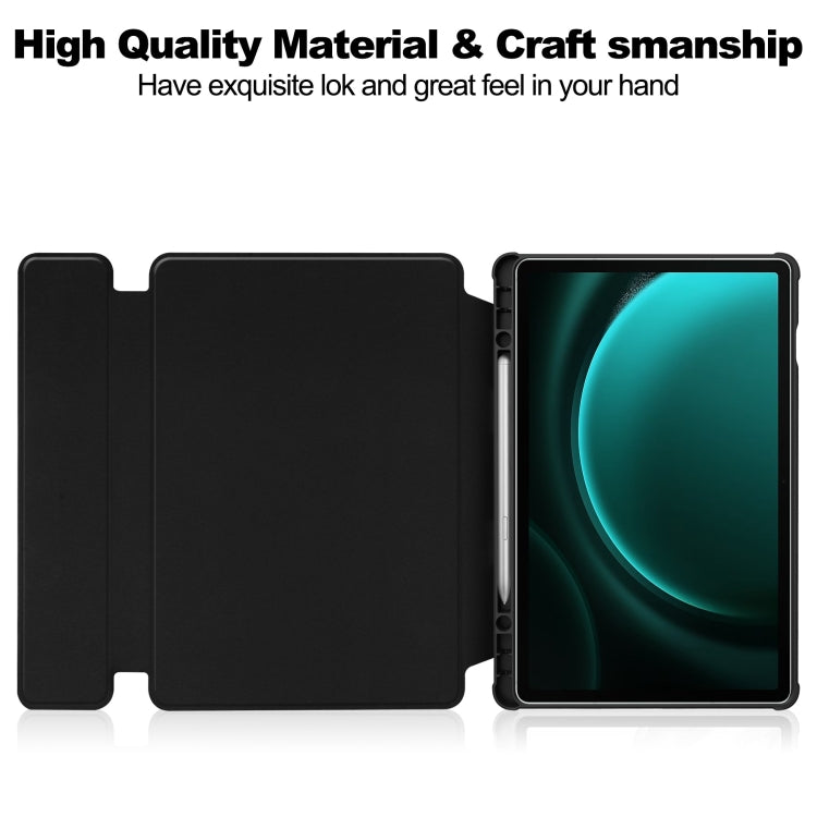 For Samsung Galaxy Tab S9 FE+ / S10+ 360 Rotation Transparent Smart Leather Case(Black) - Galaxy Tab S9 FE+ by PMC Jewellery | Online Shopping South Africa | PMC Jewellery | Buy Now Pay Later Mobicred