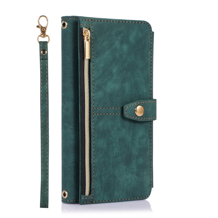 For Google Pixel 7a Dream 9-Card Wallet Zipper Bag Leather Phone Case(Green) - Google Cases by PMC Jewellery | Online Shopping South Africa | PMC Jewellery | Buy Now Pay Later Mobicred