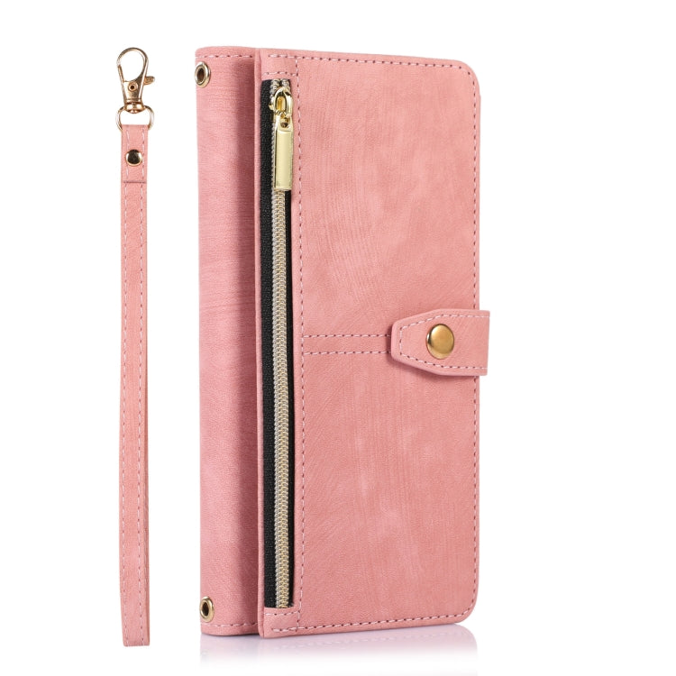 For Google Pixel 7a Dream 9-Card Wallet Zipper Bag Leather Phone Case(Pink) - Google Cases by PMC TechLife | Online Shopping South Africa | PMC TechLife | Buy Now Pay Later Mobicred